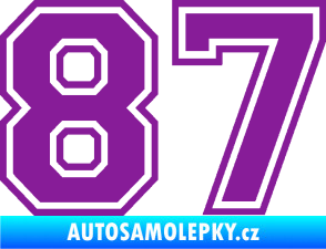 Samolepka Startovní číslo 87 typ 4 fialová