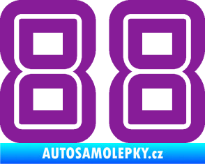 Samolepka Startovní číslo 88 typ 7 fialová