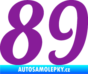 Samolepka Startovní číslo 89 typ 3  fialová