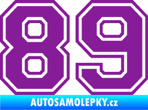 Samolepka Startovní číslo 89 typ 4 fialová