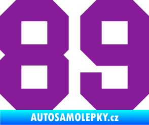 Samolepka Startovní číslo 89 fialová