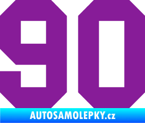 Samolepka Startovní číslo 90 fialová