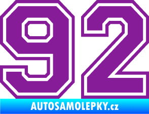 Samolepka Startovní číslo 92 typ 4 fialová