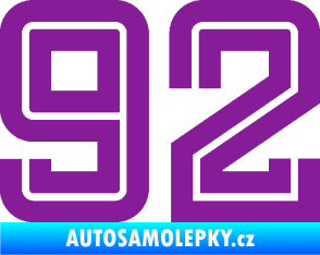Samolepka Startovní číslo 92 typ 7 fialová