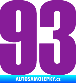 Samolepka Startovní číslo 93 typ 2   fialová