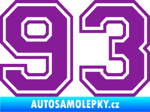 Samolepka Startovní číslo 93 typ 4 fialová