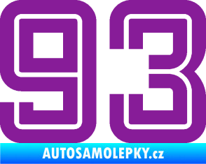Samolepka Startovní číslo 93 typ 7 fialová