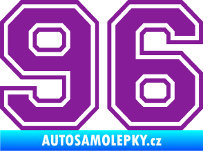 Samolepka Startovní číslo 96 typ 4 fialová