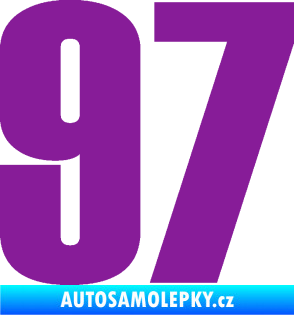 Samolepka Startovní číslo 97 typ 2 fialová