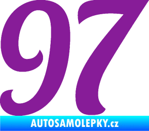 Samolepka Startovní číslo 97 typ 3   fialová