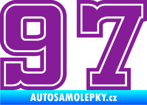 Samolepka Startovní číslo 97 typ 5 fialová