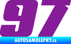 Samolepka Startovní číslo 97 typ 6 fialová