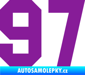 Samolepka Startovní číslo 97 fialová