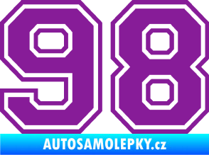 Samolepka Startovní číslo 98 typ 4 fialová