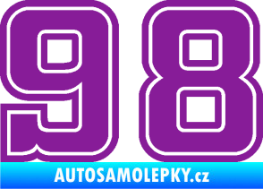 Samolepka Startovní číslo 98 typ 5 fialová