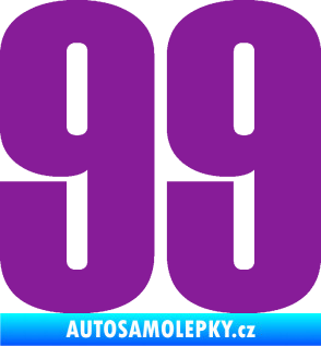 Samolepka Startovní číslo 99 typ 2      fialová