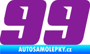 Samolepka Startovní číslo 99 typ 6 fialová
