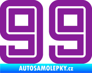 Samolepka Startovní číslo 99 typ 7 fialová