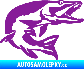 Samolepka Štika 001 pravá fialová
