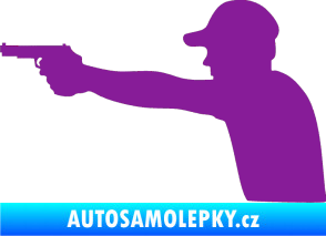 Samolepka Střelec silueta 001 levá fialová