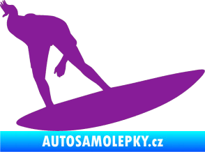 Samolepka Surfař 001 pravá fialová