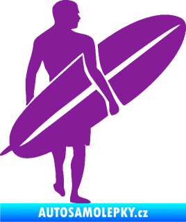 Samolepka Surfař 004 pravá fialová