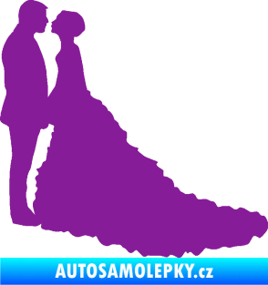 Samolepka Svatba 002 levá fialová