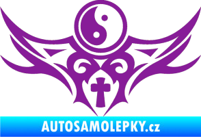 Samolepka Tetování 115 Jin a jang fialová