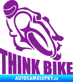 Samolepka Think bike 001 motorkář fialová