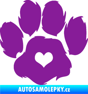 Samolepka Tlapka 006 levá fialová