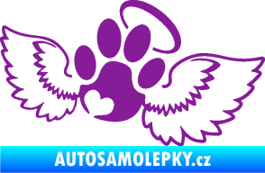 Samolepka Tlapka 010 andělíček pravá fialová