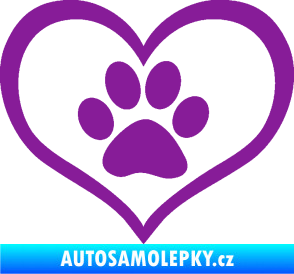 Samolepka Tlapky love 002 fialová