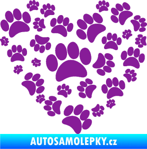 Samolepka Tlapky love 003 fialová