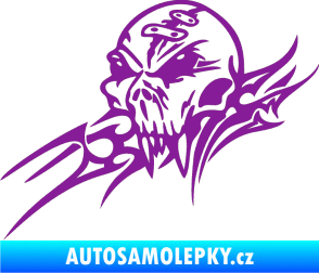 Samolepka Tribal skull levá lebka fialová