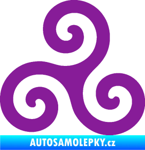 Samolepka Triskelion keltský znak fialová