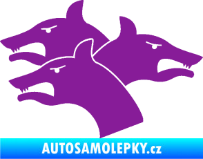 Samolepka Trojhlavý pes kerberos levá fialová