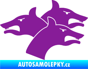 Samolepka Trojhlavý pes kerberos pravá fialová