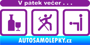 Samolepka V pátek večer  fialová