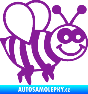 Samolepka Včela 003 pravá happy fialová