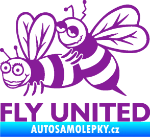 Samolepka Veselé vosy fly united levá fialová