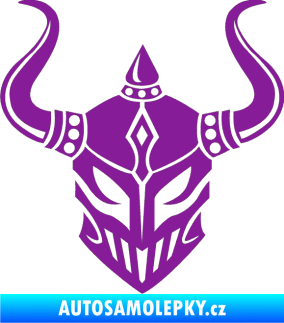 Samolepka Vikingská helma fialová