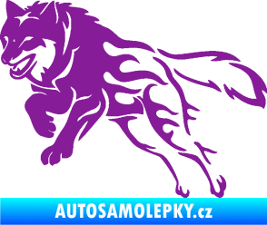 Samolepka Vlk 002 levá fialová