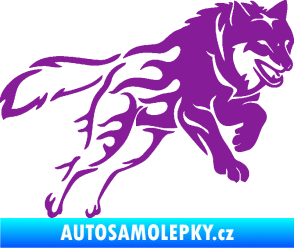 Samolepka Vlk 002 pravá fialová
