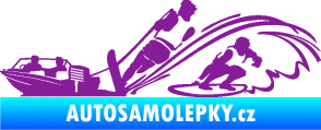Samolepka Vodní lyžování a surf levá fialová