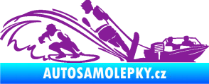Samolepka Vodní lyžování a surf pravá fialová