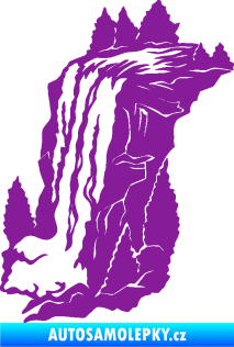 Samolepka Vodopád levá krajina fialová