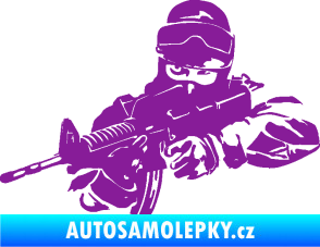 Samolepka Voják 009 levá fialová
