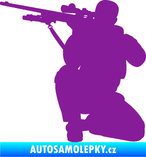 Samolepka Voják 010 levá sniper fialová
