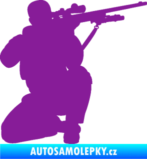 Samolepka Voják 010 pravá sniper fialová