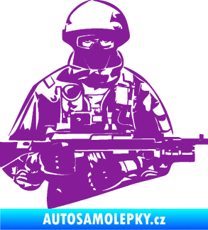 Samolepka Voják 013 pravá fialová